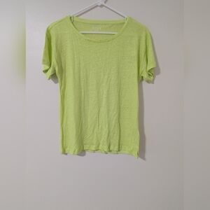 J. Crew Womens New Relaxed Linen T-shirt Small NWT BY412 Lime Green Casual